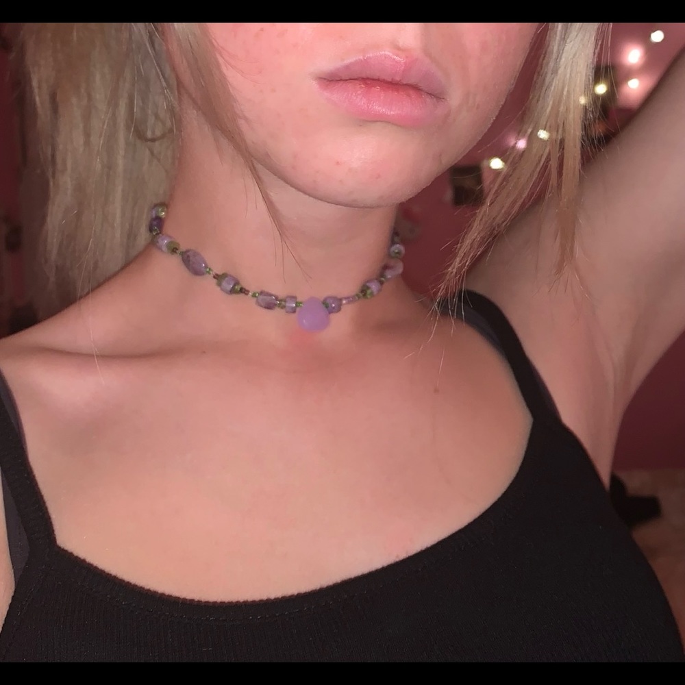 Purple handmade choker